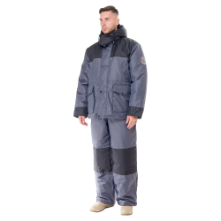 Зимний костюм для рыбалки и охоты Huntsman ПОЛЮС V (Cell, серый)
